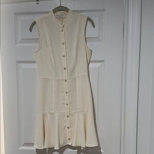 Amanda Uprichard Cream Button-Down Mini Dress